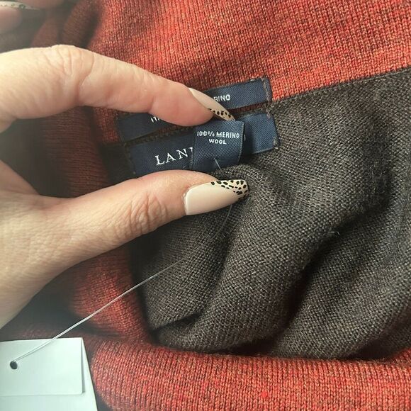 Land’s End Women’s Sweater Dress 100% Merino Wool Cowl Neck Size M Dark Brown - Picture 4 of 13